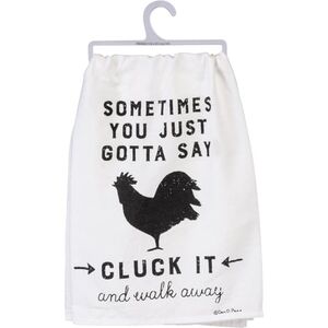 PRIMATIVES by Kathy Cluck It and Walk Away Kitchen Towel Funny NWT